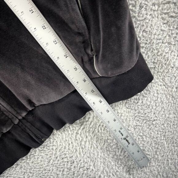 Vintage Puma Track Jacket men's Large Black Zip Suede Velour Embroidered Y2K - Picture 7 of 12